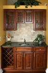 Kitchen Cabinets St Louis- Wine Rack and Mullion Glass Doors
