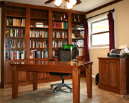 St Louis Kitchen Cabinets - Matching Hickory Table and Bookcases