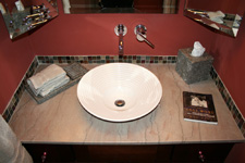 Tile St. Louis - Mosaic Tile Insert Over Marble Vanity Top - Bathroom Remodel - St. Louis Bathroom Tile Marble - Specialties #5
