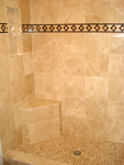 Custom Tile Showers - Tile St. Louis - Marble Shower Monument Bench