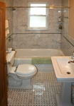 Custom Tile Showers - Tile St. Louis - Bathroom Remodel Venatino Marble Shower Basket Weave Marble Floor
