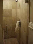 St. Louis Custom Showers - Tile Installation St. Louis - 16X16 Travertine Shower Custom Base